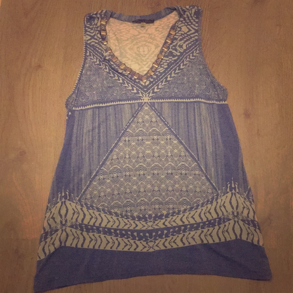 Rose and Olive  Blue Tank